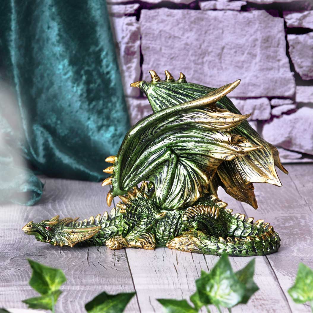 Emerald Rest Green Dragon Figurine 25.3cm