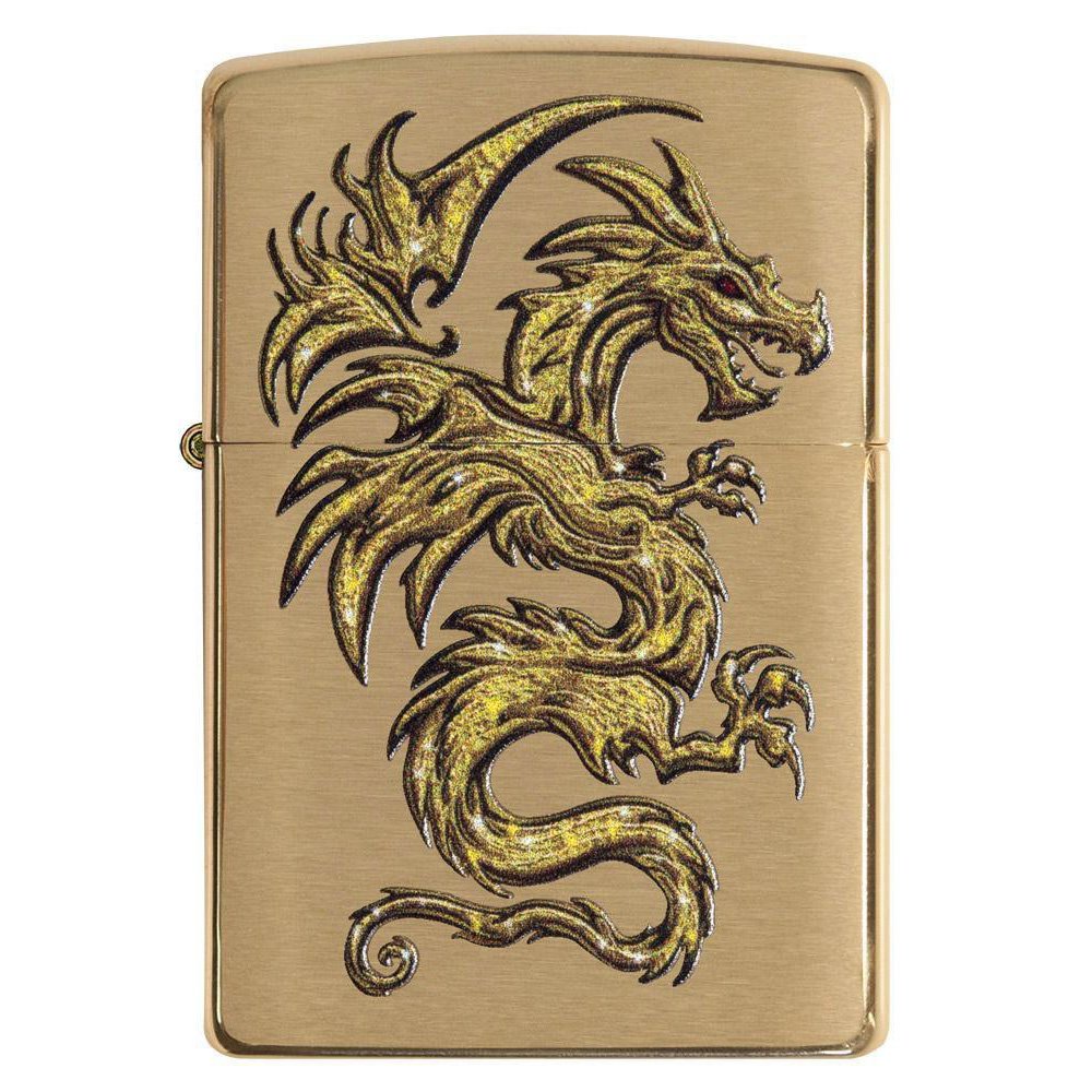 Gold Dragon Tribal Design Zippo Lighter
