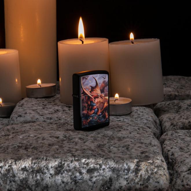 Fire Dragon Zippo Lighter by Anne Stokes