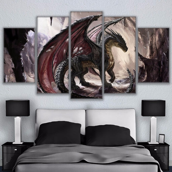 Abstract 5 Panel Dragon