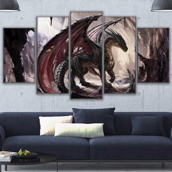 Abstract 5 Panel Dragon