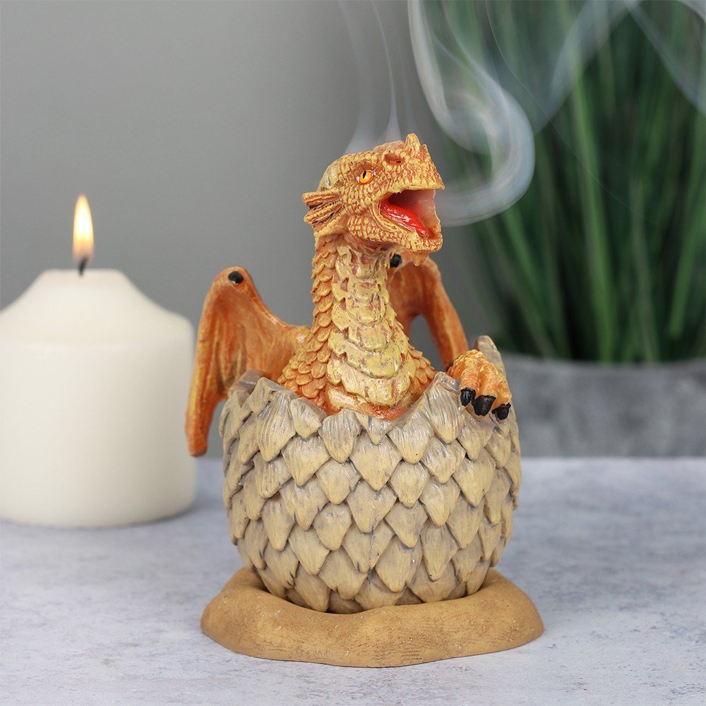 Yellow Hatchling Dragon Incense Burner by Anne Stokes