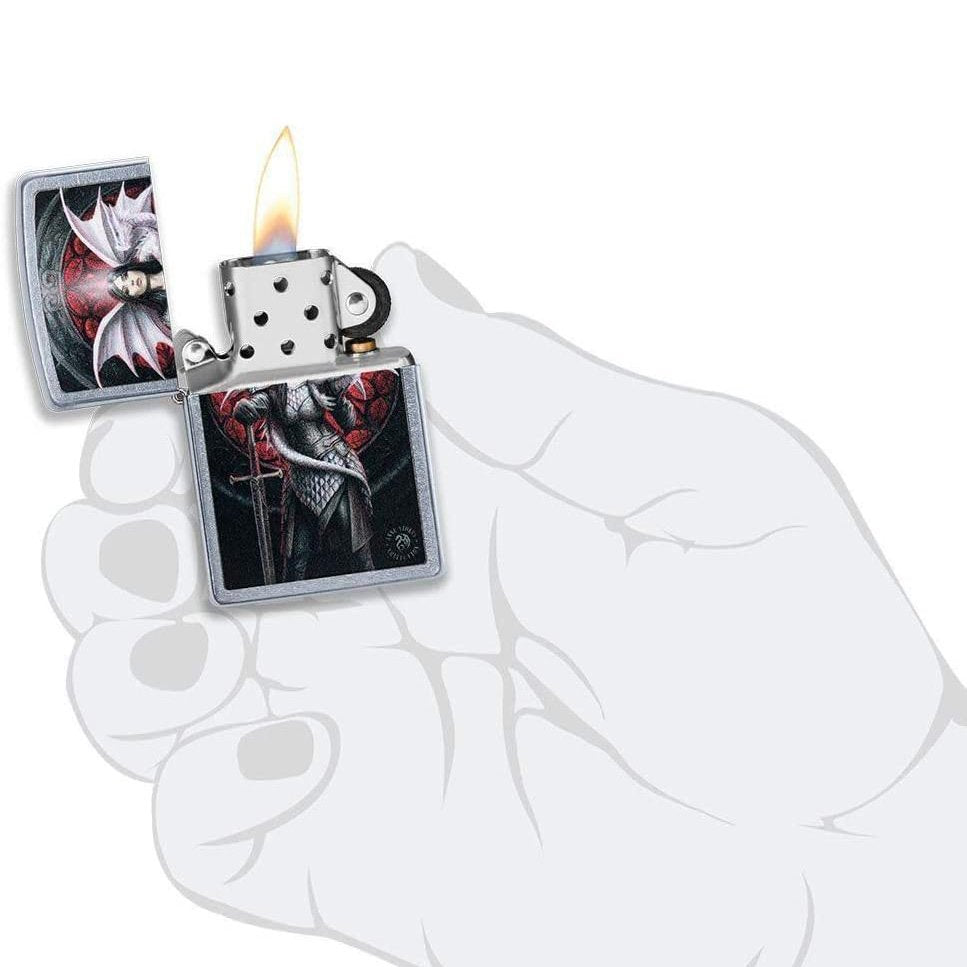 Valour Dragon Warrior Zippo Lighter by Anne Stokes