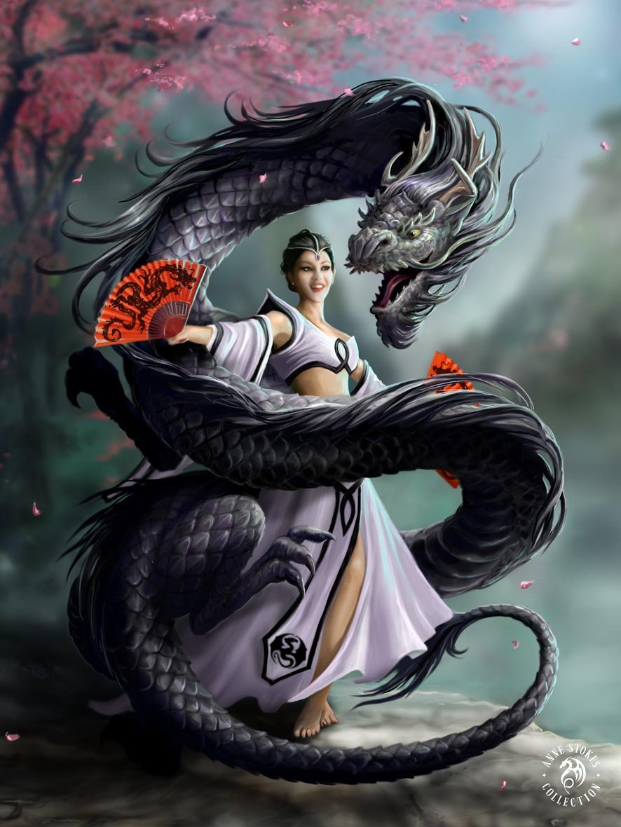 Anne Stokes Dragon Dancer 40cm x 30cm 3D Lenticular Print