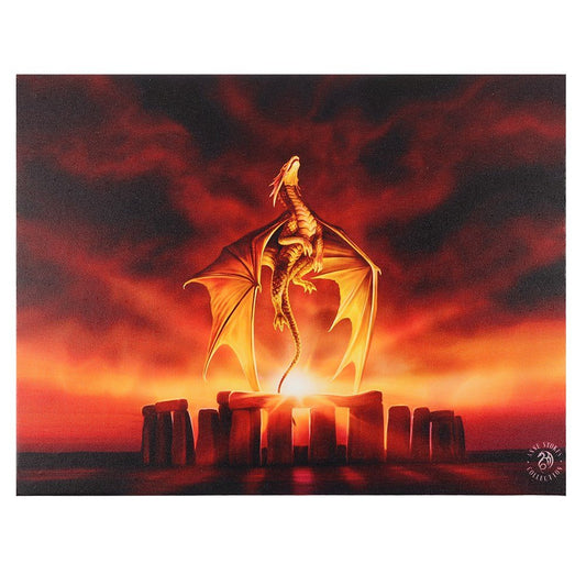 50cm x 70cm Solstice Dragon Canvas Plaque by Anne Stokes