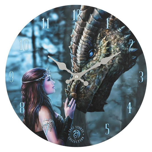 Once Upon a Time Dragon Wall Clock by Anne Stokes