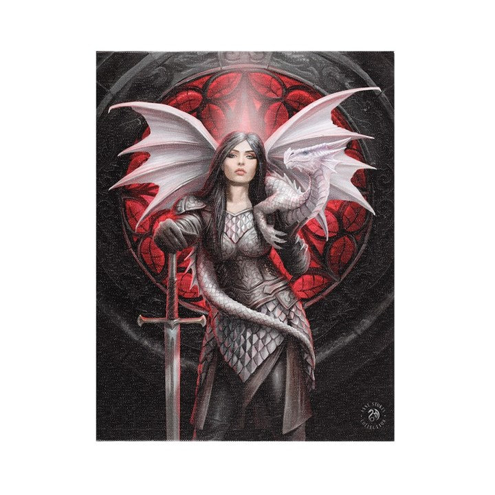 Valour Dragon Canvas Plaque by Anne Stokes