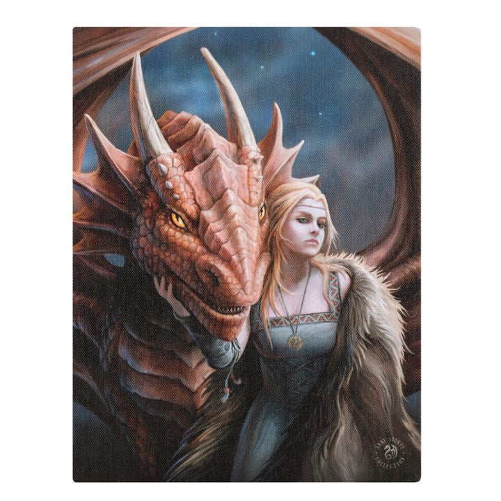 Friend or Foe Dragon Canvas Plaque by Anne Stokes