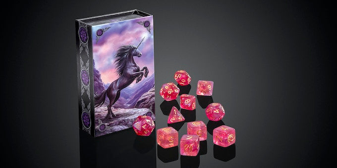 Black Unicorn Dice Set - Anne Stokes