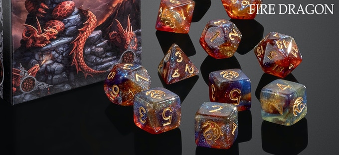 Fire Dragon Dice Set - Anne Stokes