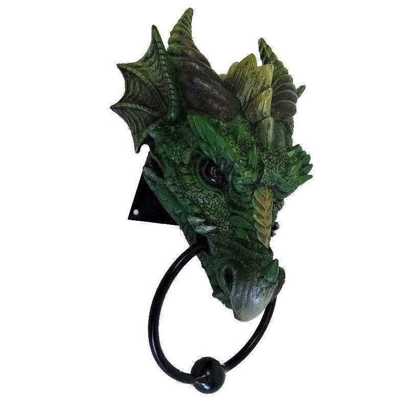 Kryst Gothic Green Dragon Door Knocker