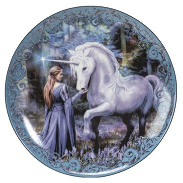 Unicorn and Maidens Dessert Plates Set of 4 By Anne Stokes