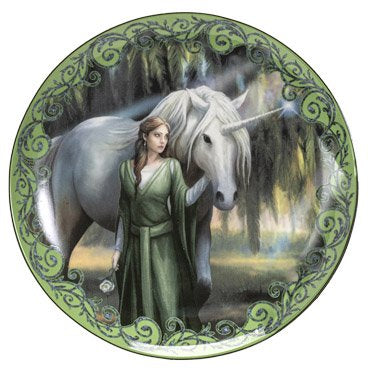 Unicorn and Maidens Dessert Plates Set of 4 By Anne Stokes