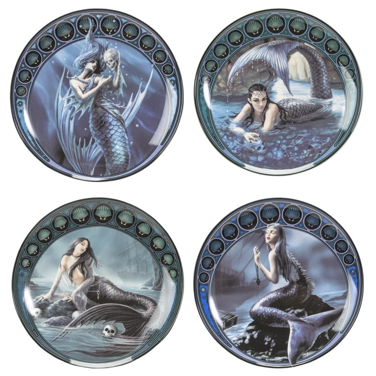 Sirens Dessert Plates Set of 4 By Anne Stokes