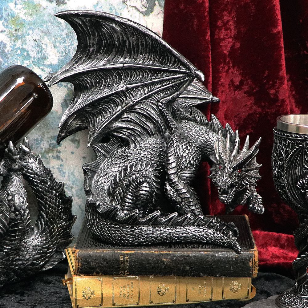Obsidian Dragon Figurine 25cm