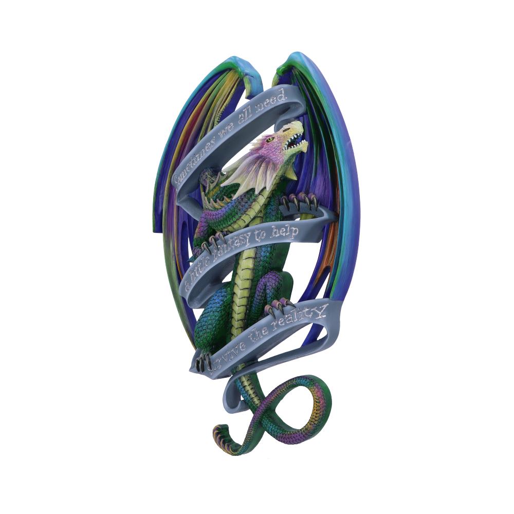 Anne Stokes Sometimes Rainbow Dragon Scroll Wall Plaque