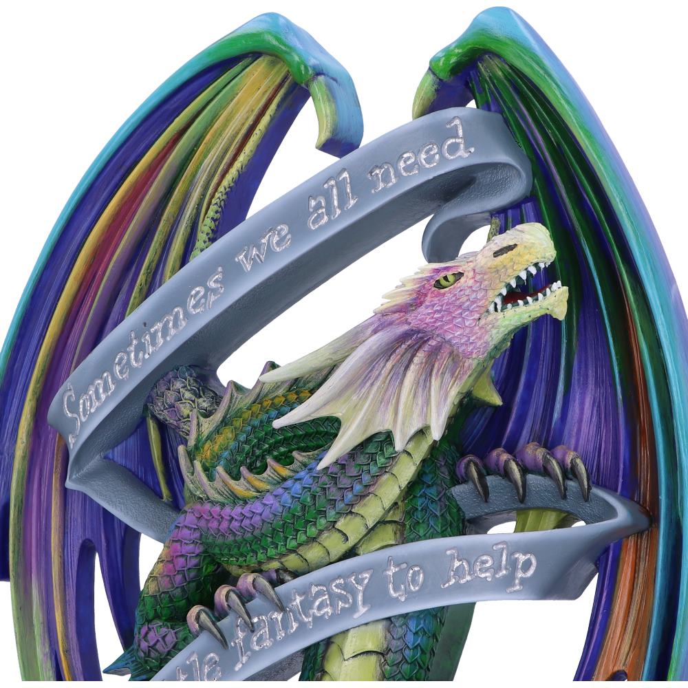 Anne Stokes Sometimes Rainbow Dragon Scroll Wall Plaque