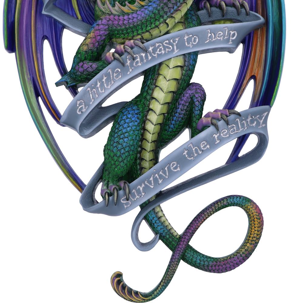 Anne Stokes Sometimes Rainbow Dragon Scroll Wall Plaque