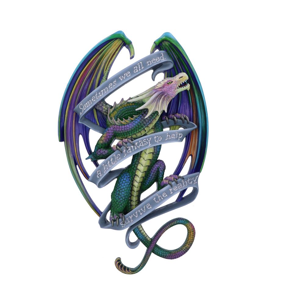 Anne Stokes Sometimes Rainbow Dragon Scroll Wall Plaque