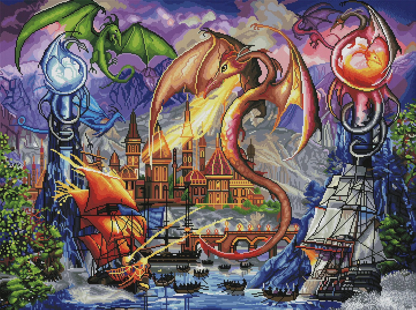 Dragon Attack Diamond Art