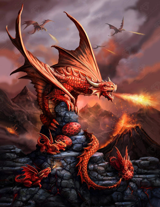 Fire Dragon Diamond Art by Anne Stokes