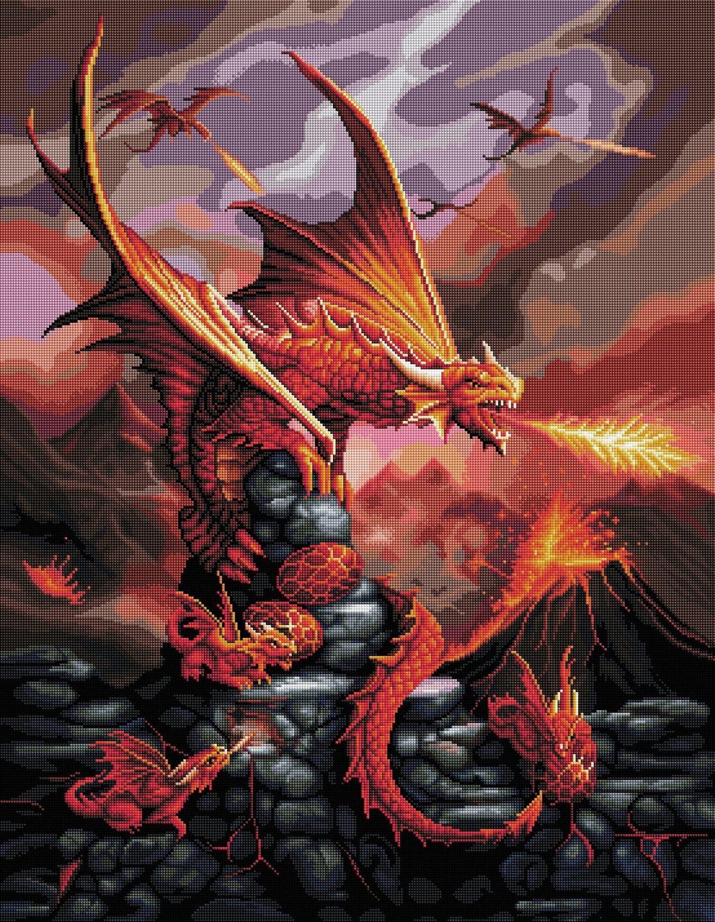 Fire Dragon Diamond Art by Anne Stokes