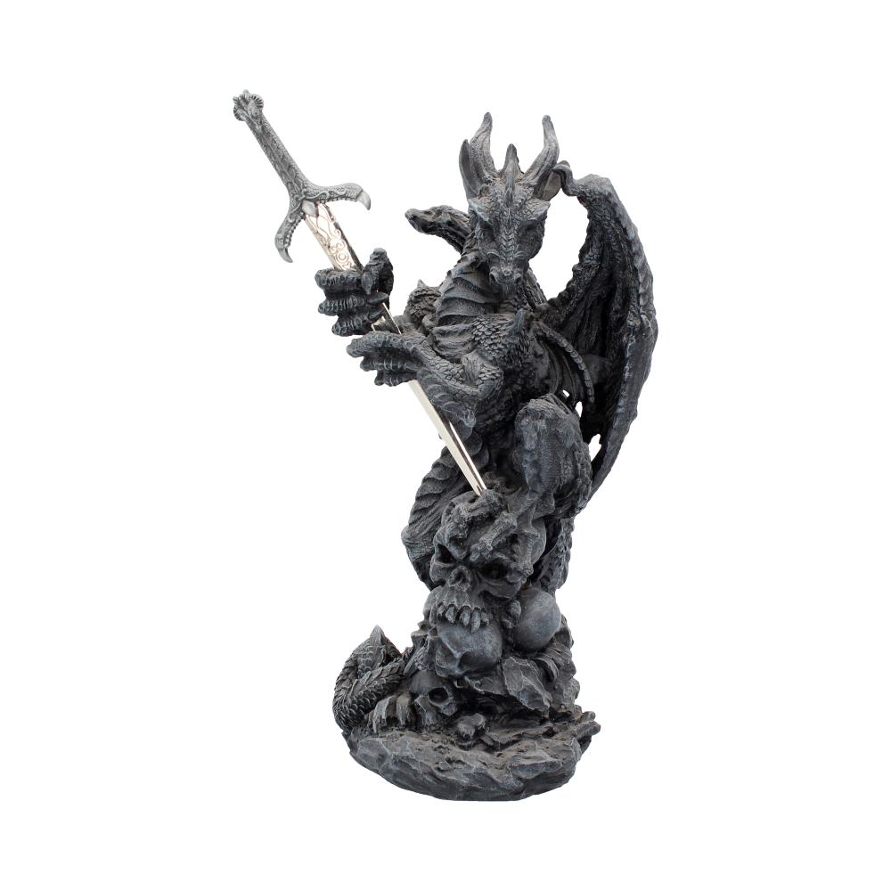 Slayer Obsidian Dragon Holding Sword Letter Opener 32cm