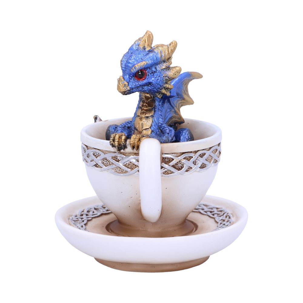 Blue Dracuccino Dragon Teacup Figurine 11cm