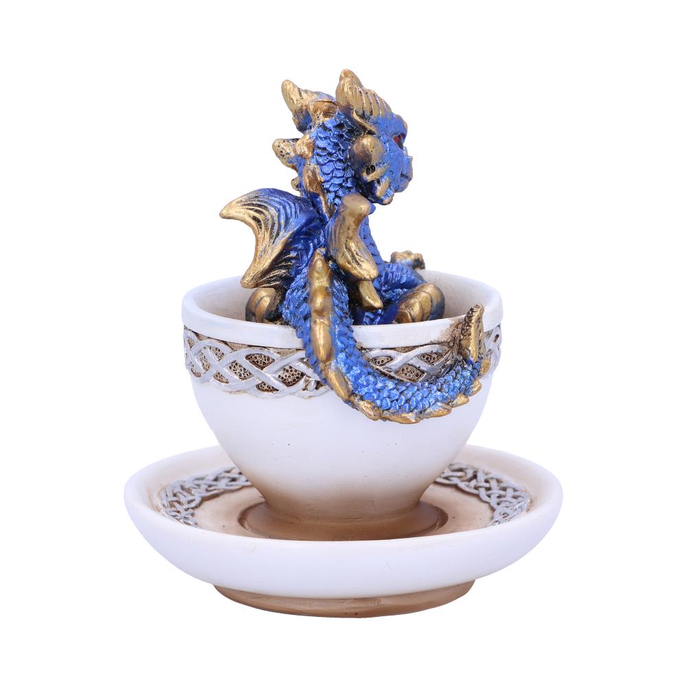 Blue Dracuccino Dragon Teacup Figurine 11cm