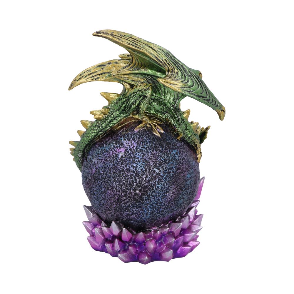Guardian of the Glow Green Dragon Purple Geode Crystal Figurine 21cm