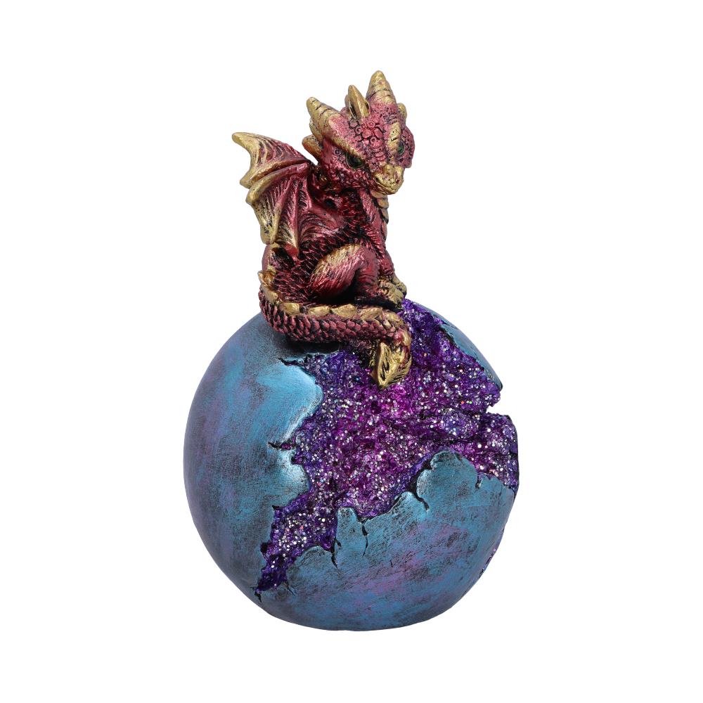 Geode Guard Red Dragon Sphere Crystal Figurine