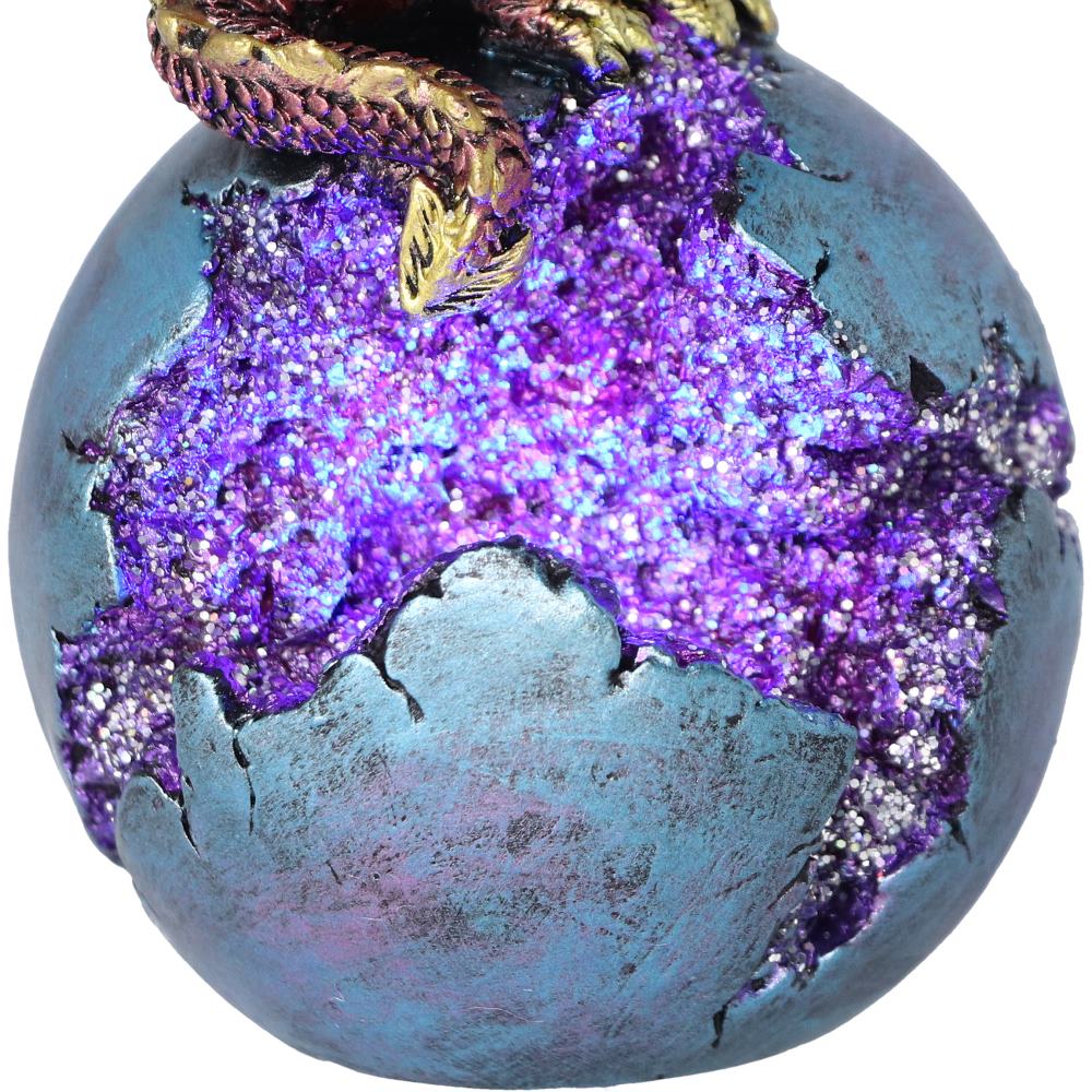 Geode Guard Red Dragon Sphere Crystal Figurine