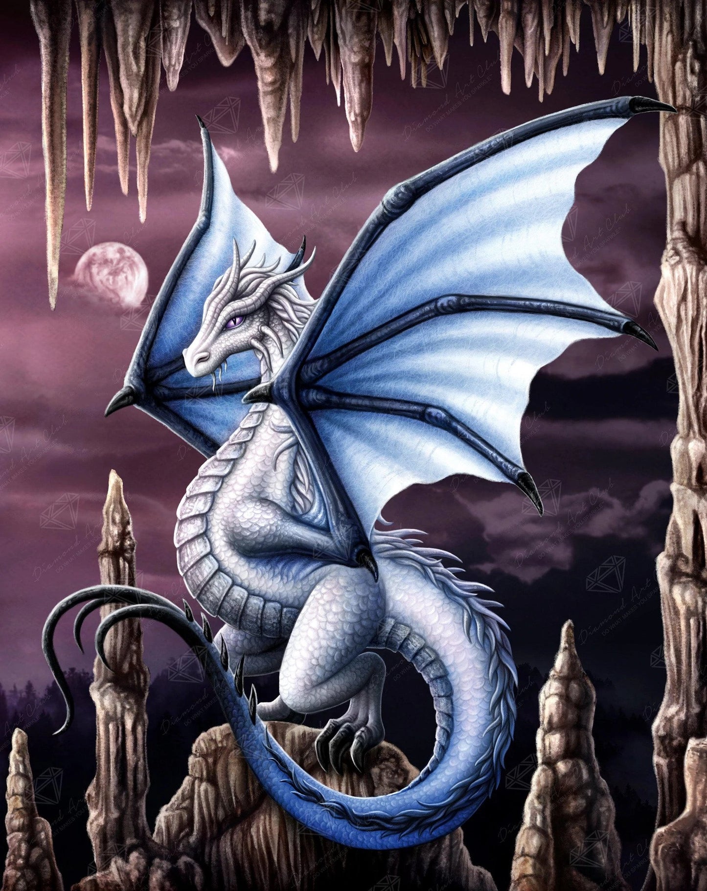 Violet Dragon Diamond Art