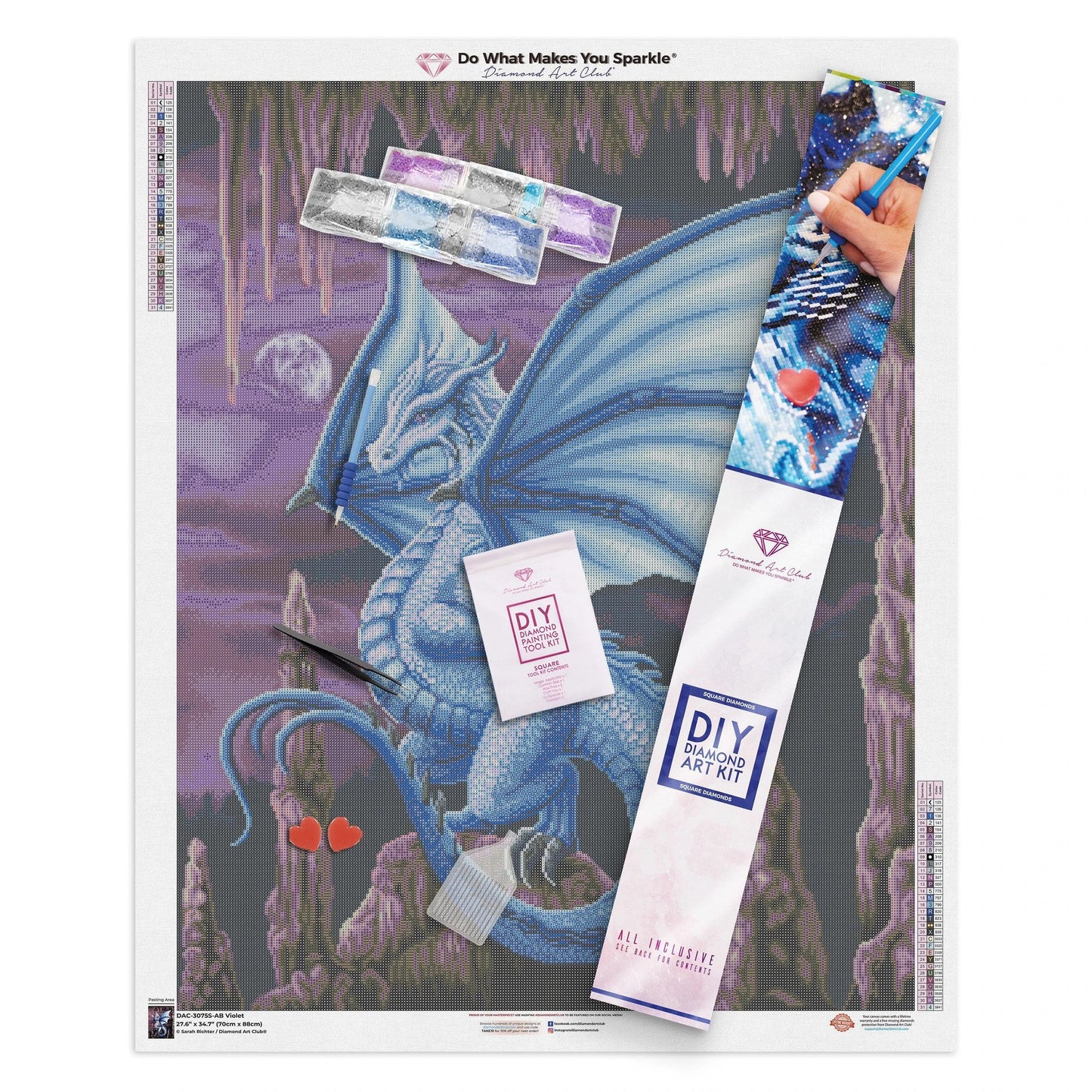 Violet Dragon Diamond Art