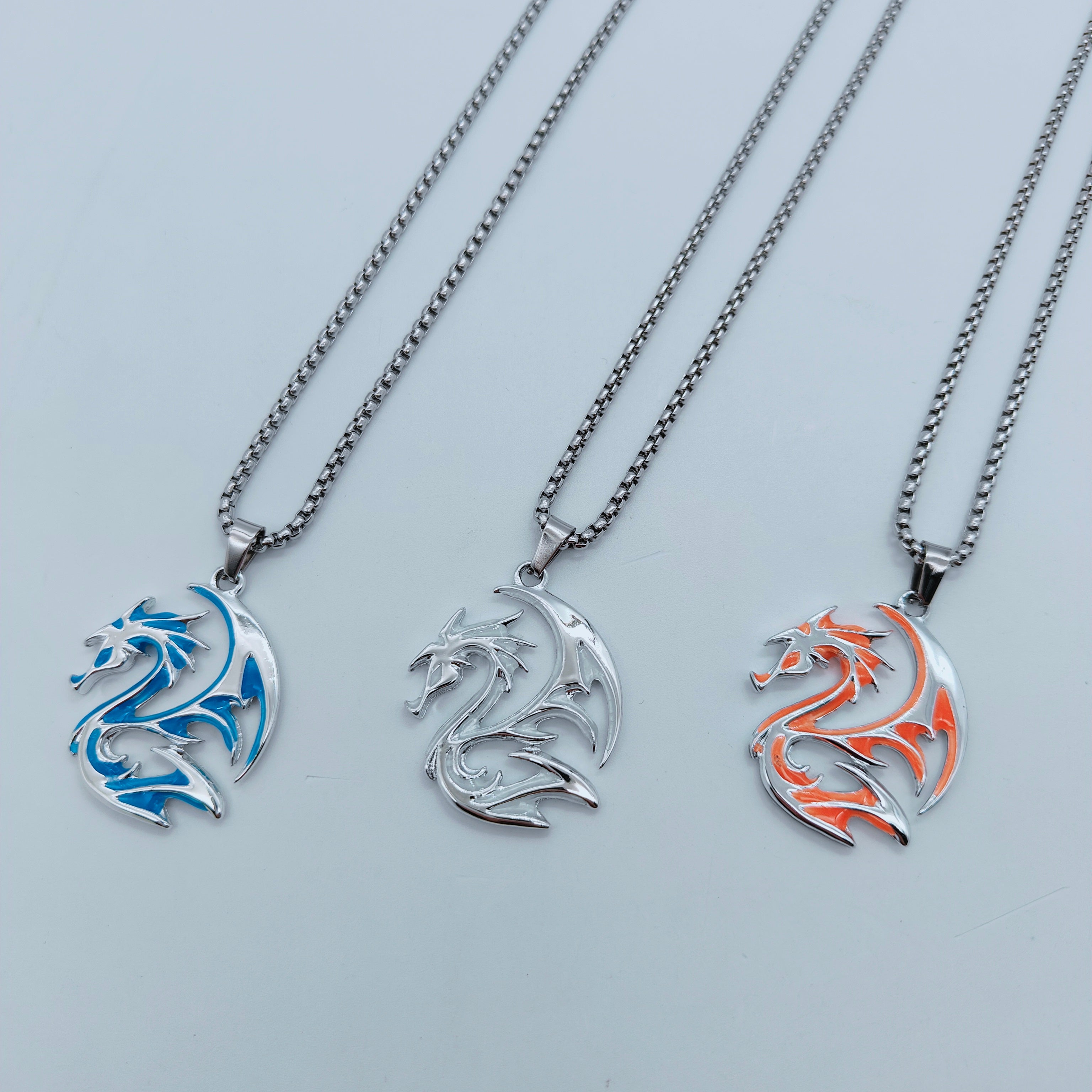 Glow in the Dark Tribal Dragon Pendant and necklace