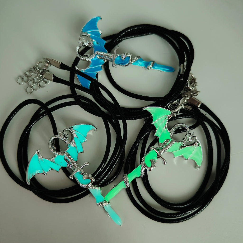 Glow in the Dark Dragon Sword Pendant and Chain