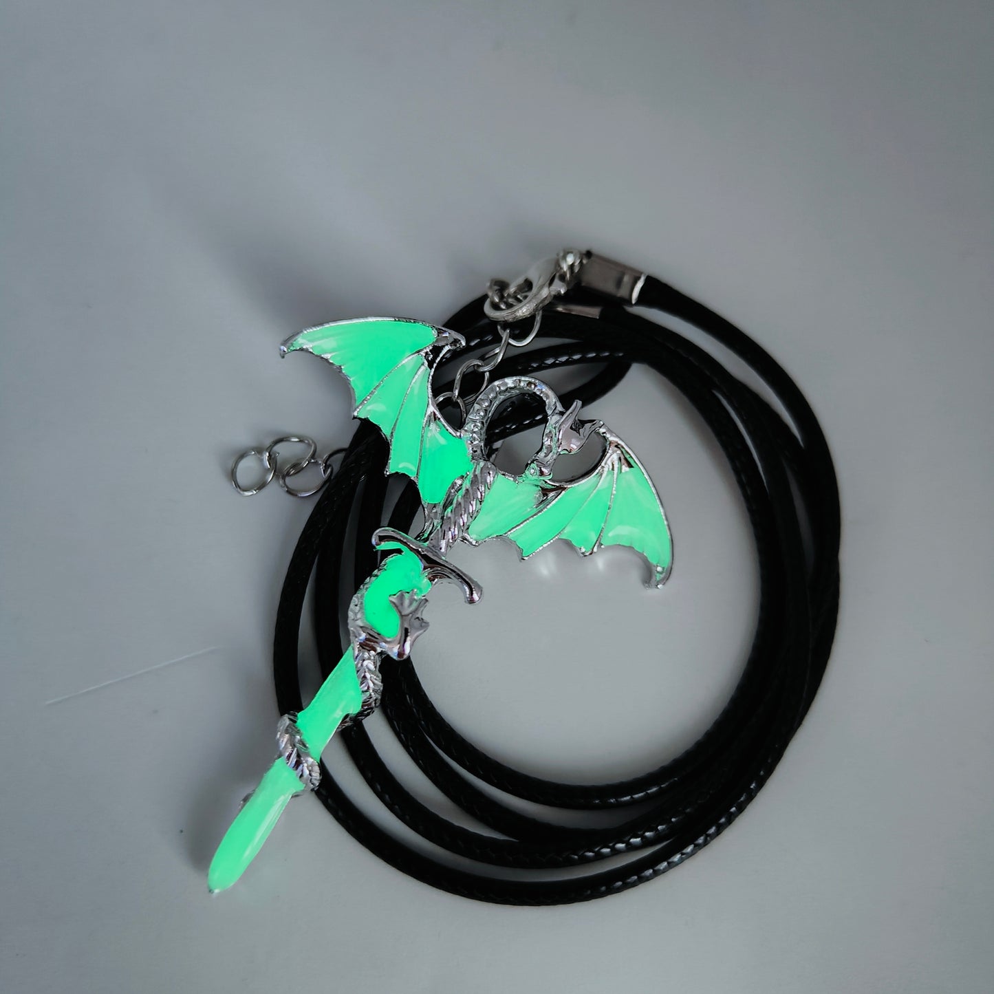 Glow in the Dark Dragon Sword Pendant and Chain