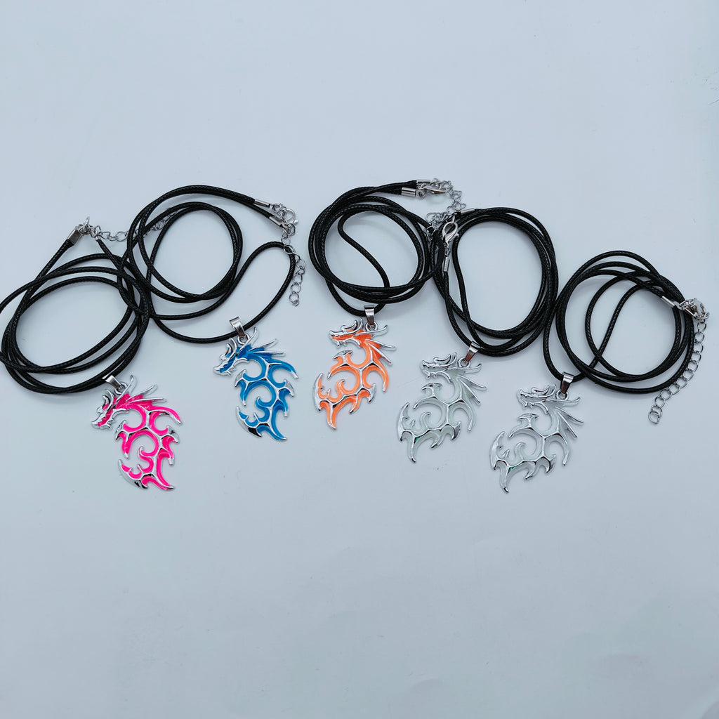 Tribal Flame Glow in the Dark Dragon Pendant and Chain