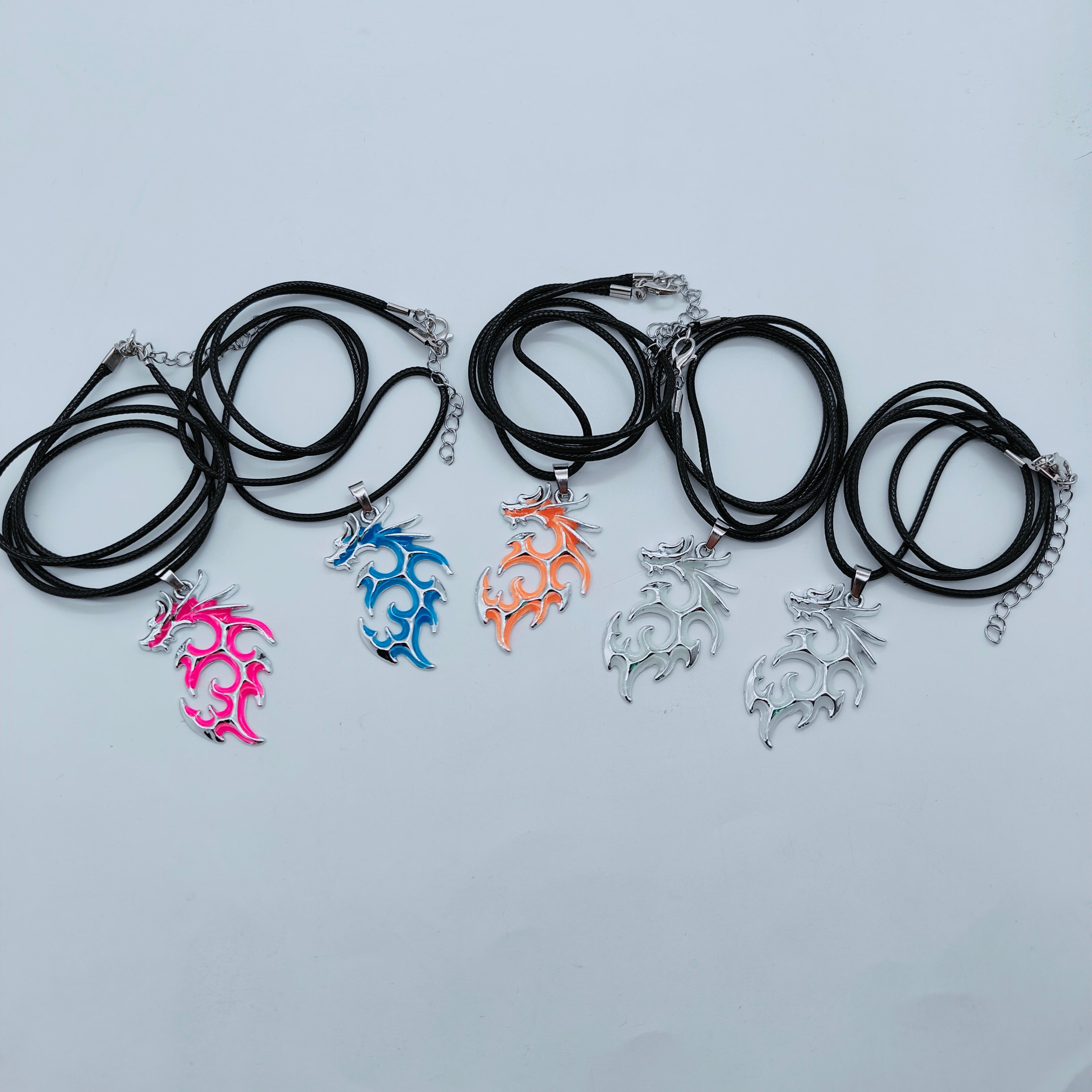 Tribal Flame Glow in the Dark Dragon Pendant and Chain