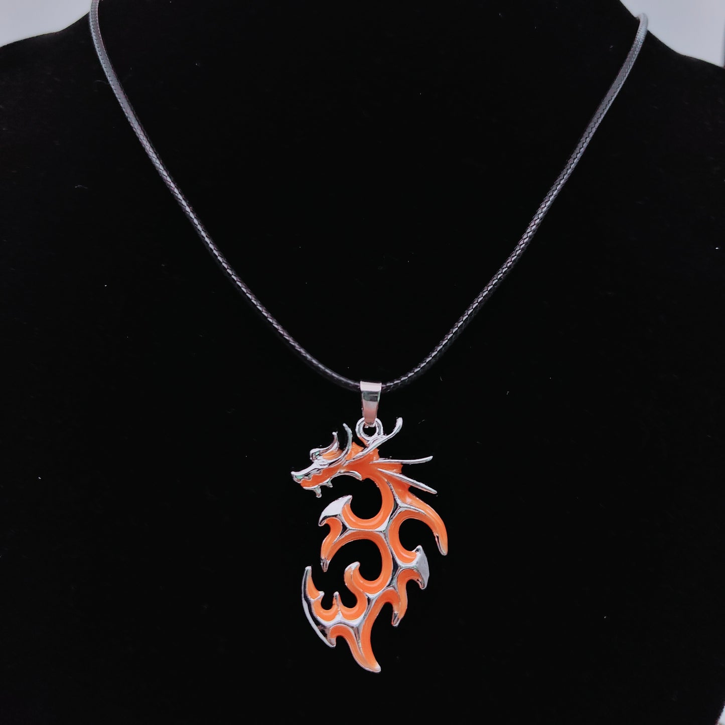 Tribal Flame Glow in the Dark Dragon Pendant and Chain