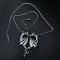 Silver Twin Dragon Heart pendant and chain