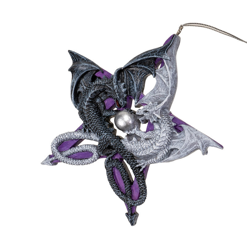 Pentagram Dragon Ornament by Anne Stokes