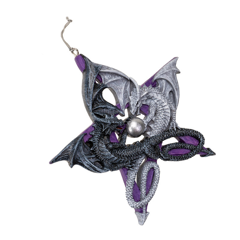 Pentagram Dragon Ornament by Anne Stokes