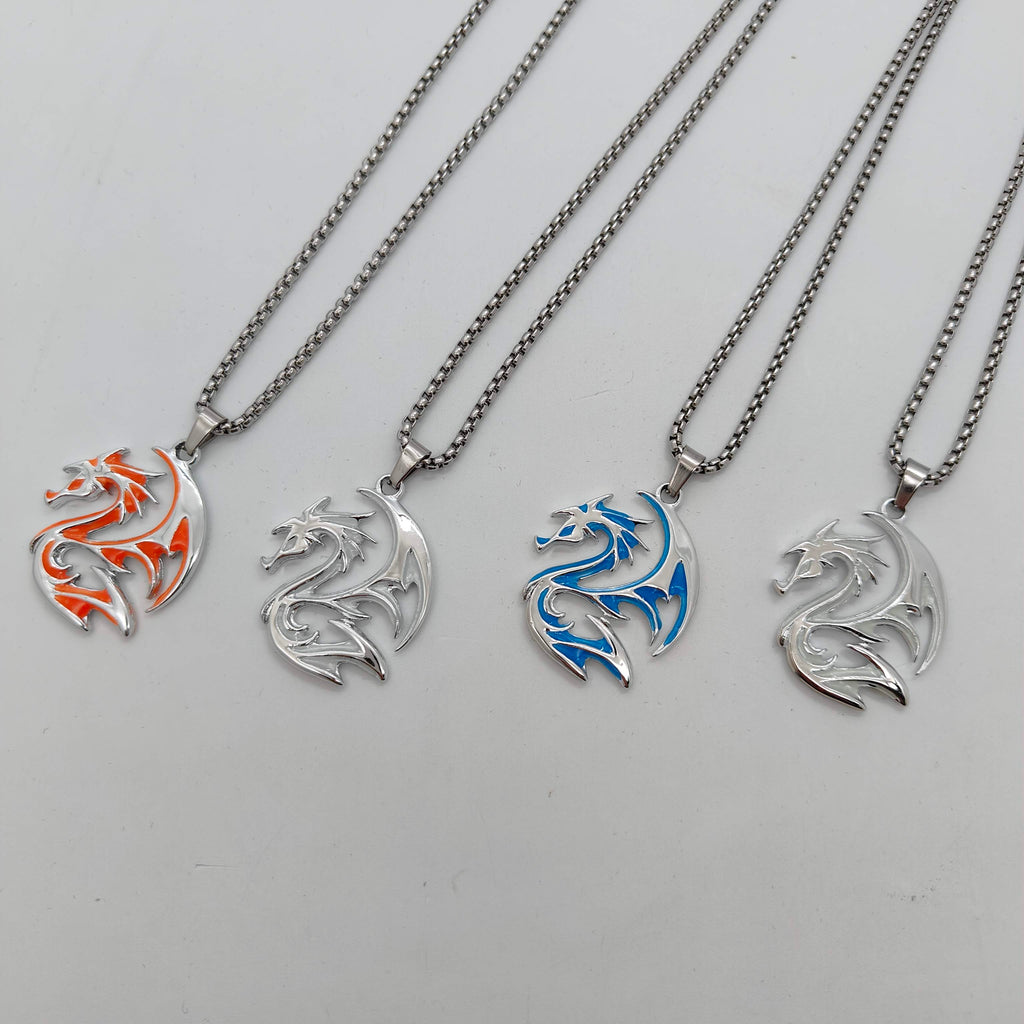 Glow in the Dark Tribal Dragon Pendant and necklace