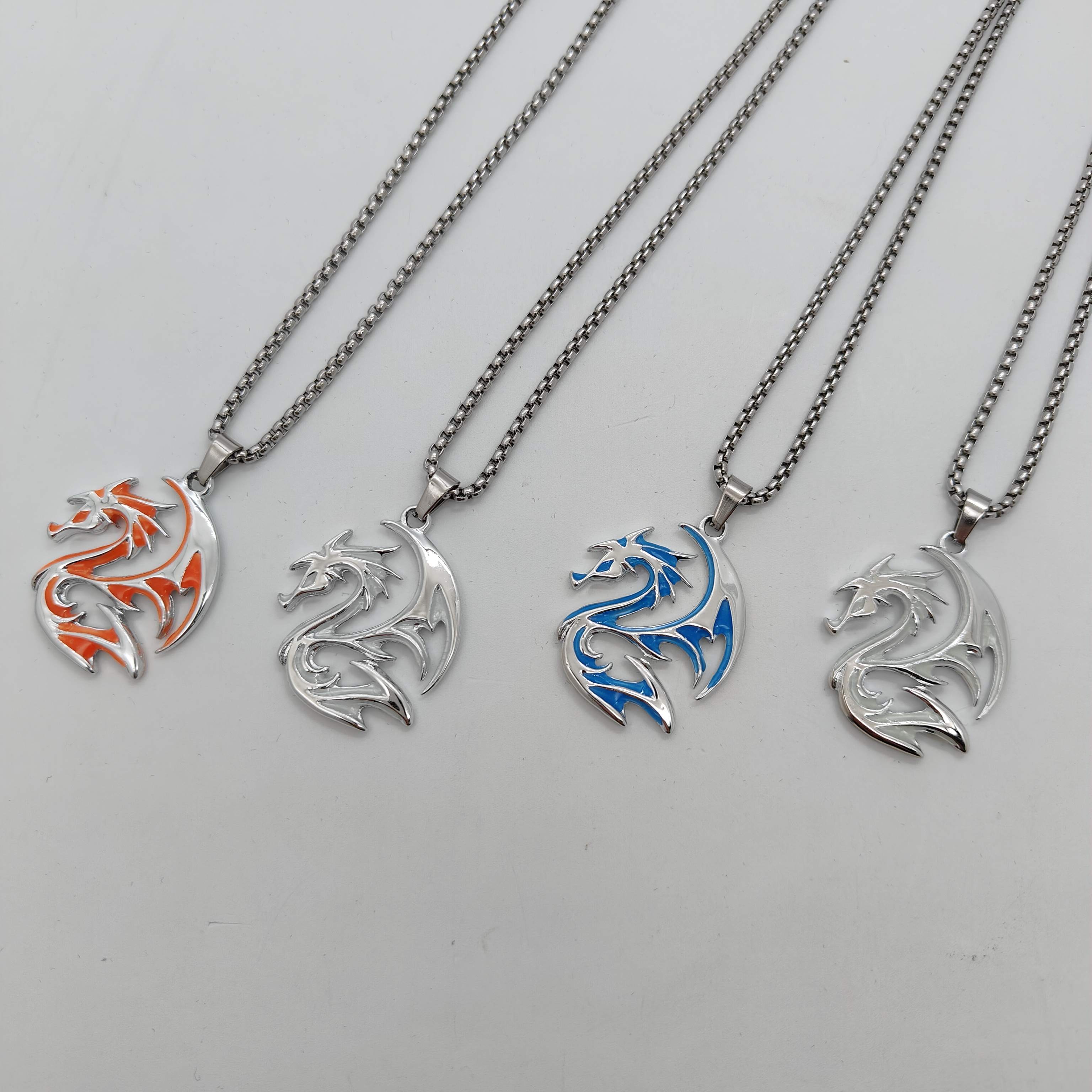 Glow in the Dark Tribal Dragon Pendant and necklace