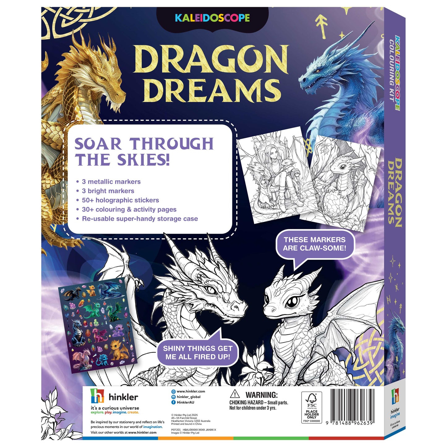 Kaleidoscope Colouring Kit – Dragon Dreams with Markers & Stickers