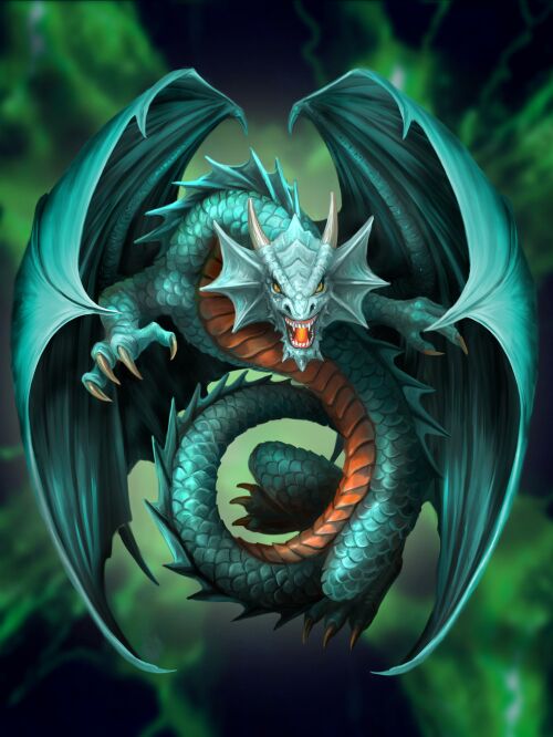 Anne Stokes Jade Dragon 40cm x 30cm 3D Lenticular Print