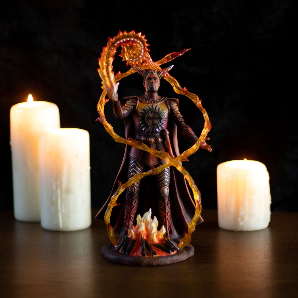 Fire Elemental Wizard Figurine by Anne Stoke