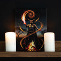 19X25CM Fire Element Wizard Canvas Plaque By Anne Stokes