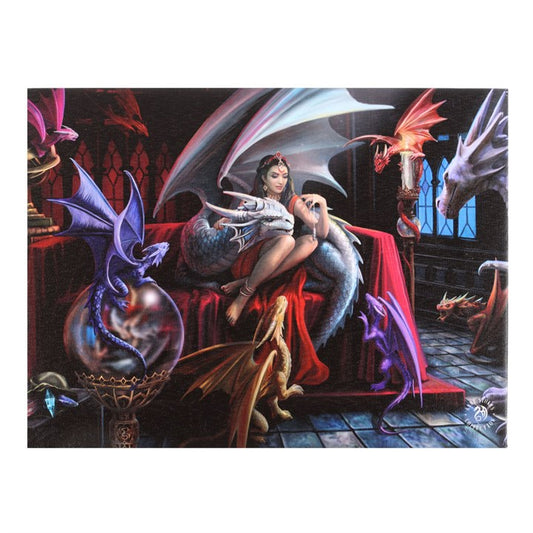 19X25CM Dragon Charm Canvas Plaque By Anne Stokes